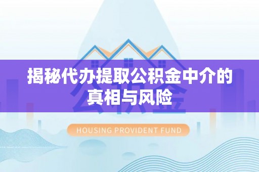 广东揭秘代办提取公积金中介的真相与风险