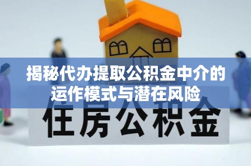 广东揭秘代办提取公积金中介的运作模式与潜在风险