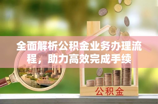广东全面解析公积金业务办理流程，助力高效完成手续