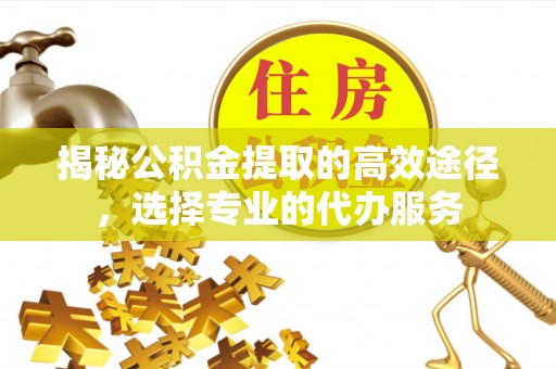 广东揭秘公积金提取的高效途径，选择专业的代办服务