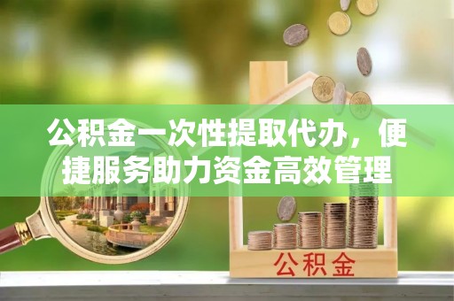 广东公积金一次性提取代办，便捷服务助力资金高效管理
