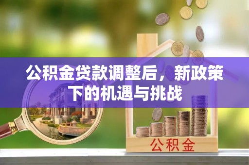 广东公积金贷款调整后，新政策下的机遇与挑战