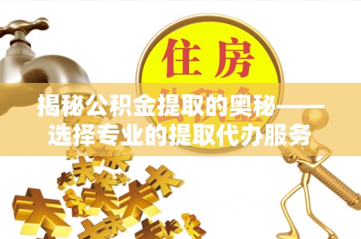 广东揭秘公积金提取的奥秘——选择专业的提取代办服务